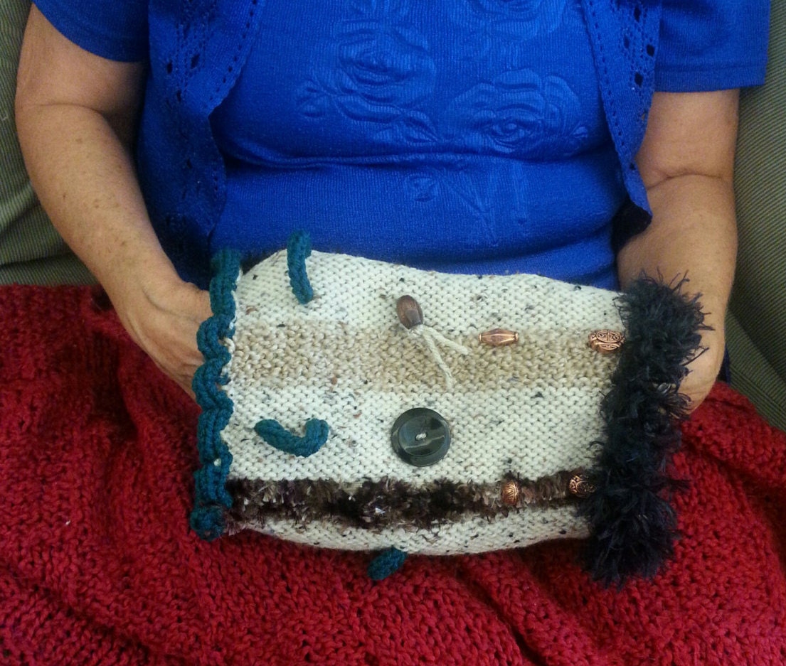 Alzheimers Dementia Sensory Twiddle Activity Muff Hand Knit