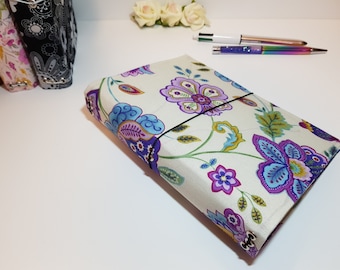 B6 Travelers Notebook - Purple Floral Fabric