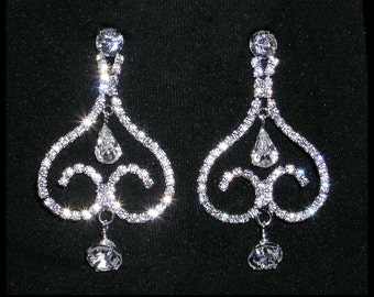 Style # 14145 - Inverse Heart Rhinestone Earrings