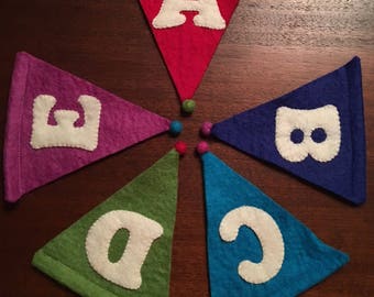 Felted Letter Pennants