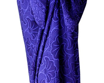 Indigo Beach Sarong Women's Clothing Wrap Skirt - Gingko Leaf Sarong - Beach Cover Up - Batik Pareo - Batik Sarong Skirt - Hawaiian Swimwear