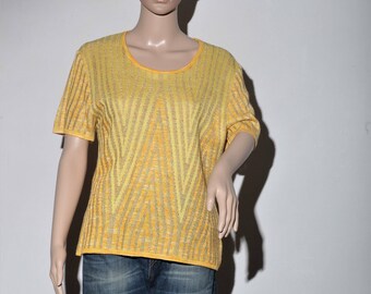 Sweater yellow short sleeve 70's