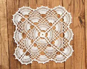 White Crochet Doily Vintage lacy doily