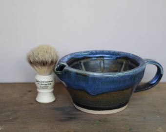 Black, Brass and Blue Wet Shaving Scuttle - UK