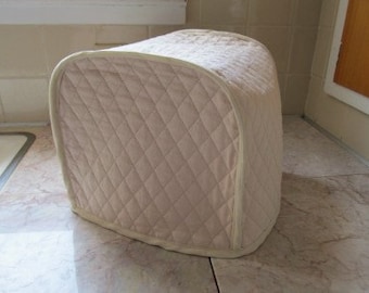 Khaki 2 Slice Toaster Cover Long Slot Fabric Quilted Kitchen Small Appliance Covers Made To Order