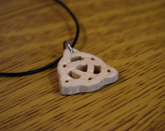 Handmade Wooden Celtic Triquetra Necklace, Celtic Symbol, Celtic Necklace, Celtic Pendant, Triquetra Necklace, Triquetra Pendant, Scroll Saw