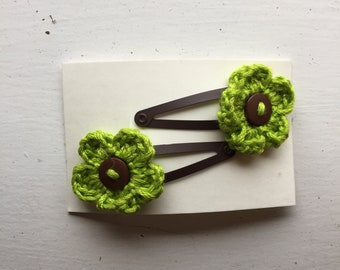 Handmade Crochet Flower Hair Clips
