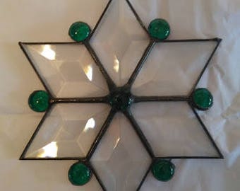 Beveled glass star ornament