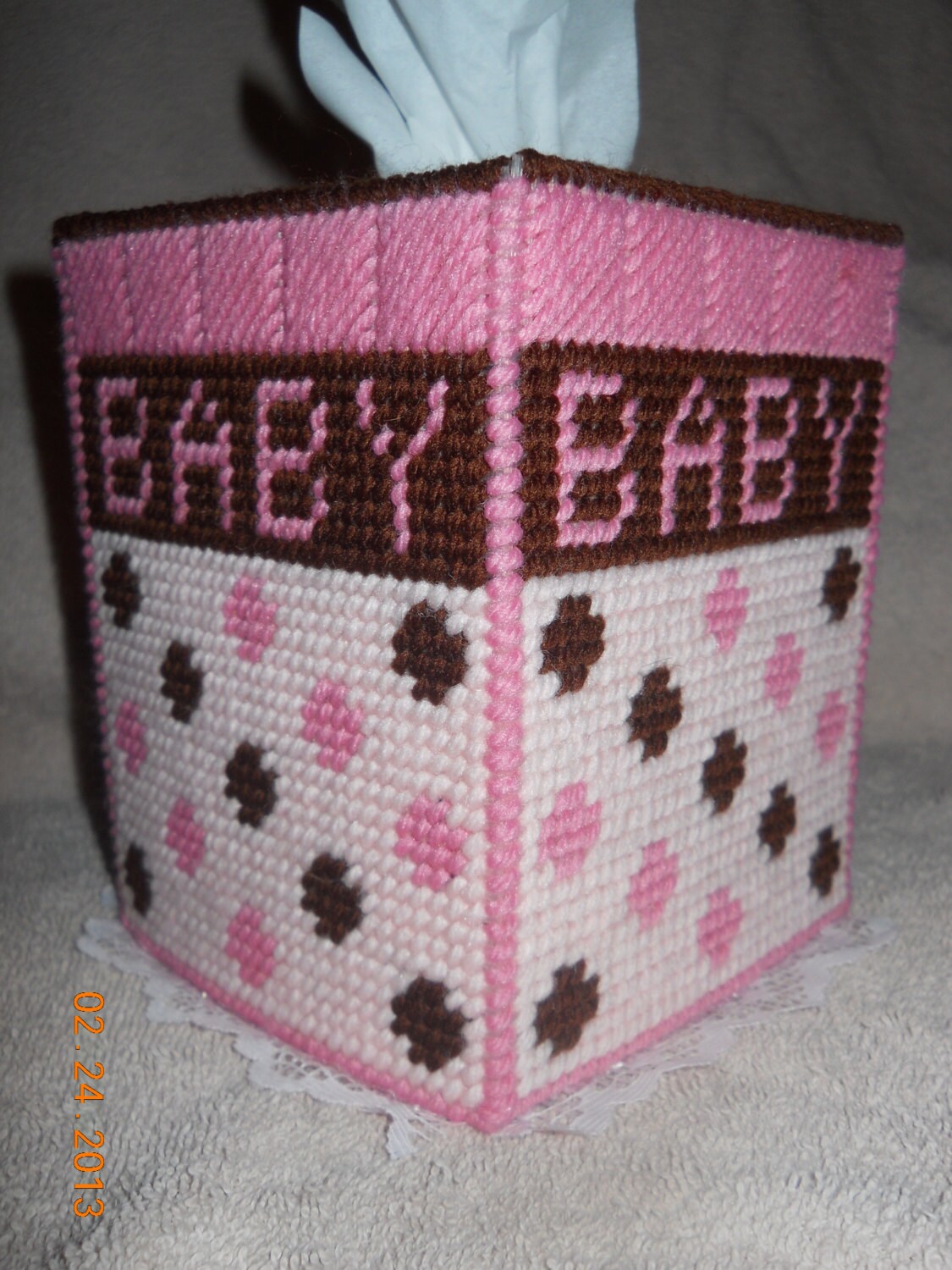 Baby Girl Tissue Box Cover Plastic Canvas