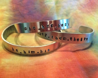 Pronoun Bracelets - Transgender Bracelets - Nonbinary Bracelets - Trans Bracelet - MTF - FTM - LGBT Bracelet