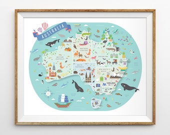 australia map australian nursery map nursery art aussie map travel theme nursery