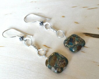 Handcrafted Link Earrings,Sterling Silver Earrings,Drop Earrings,Silver Earrings,Wire Twisted Earrings,Holiday Gifts for Her