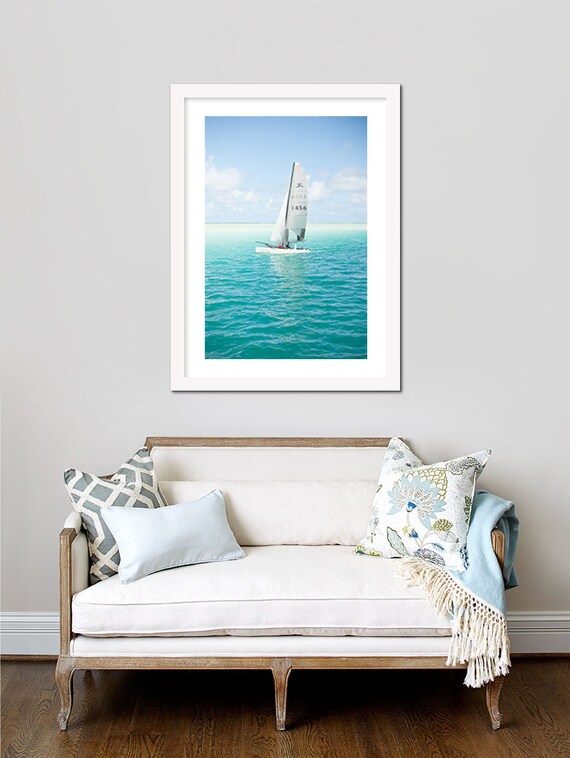Framed Yacht Photography Print Large Wall Photo Ocean