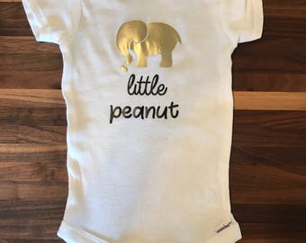 Little peanut elephant baby onesie