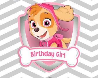 Personalized skye Paw Patrol girl Digital Images for T shirt, Printable Iron On Transfer, Sticker custom, Office Word editable text and Font