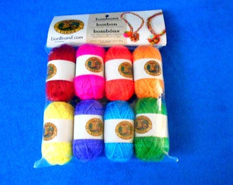 Lion Brand Yarns, Bon Bon Yarns, Crayon Color Yarn, Mini Packs, Novelty Yarn, 8 Balls