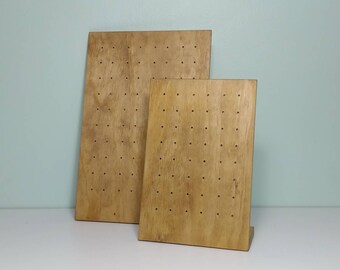 Wooden Earring Display - Jewelry Stand - Rustic Oak Stain