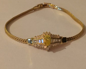Vintage Imitation Diamond Fancy Glass Paste Bracelet