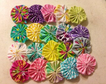 Easter Fabric Yoyos, Easter Fabric Yoyos, Fabric YoYos for Crafting, Easter Yoyos, Easter Crafting YoYos, Spring Fabric YoYos