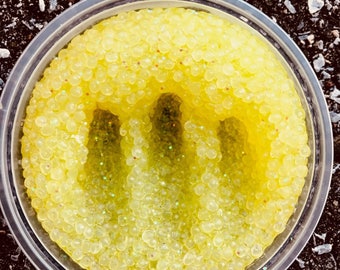 Crystalized Lemon Droplets Slushie Slime, Lemon SCENTED, Crunchy Slime, Clear Slime, Stress Relieving, Party Gifts, refreshing scent,