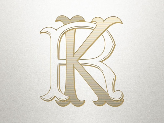 Digital Wedding Monogram KR RK Wedding Monogram