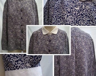80's Peter Pan Collar Blouse (M/L)