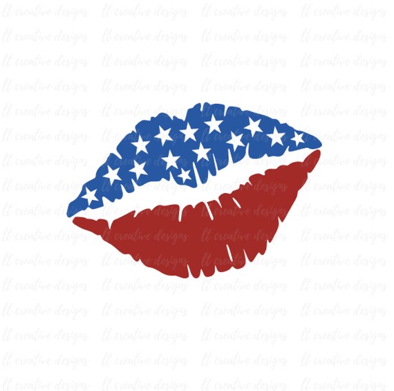 Flag Lips Svg American Flag Lip SVG Fourth of July SVG 4th