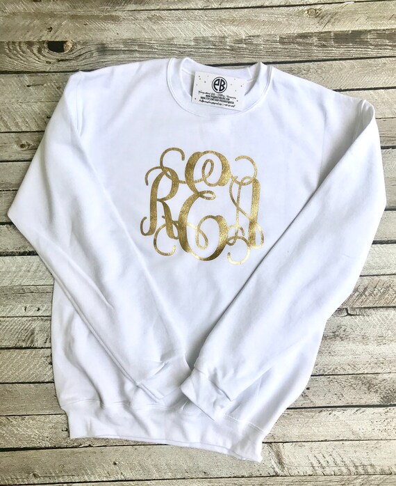 Items similar to Monogrammed Sweatshirt, Monogram Sweatshirt, Monogram ...