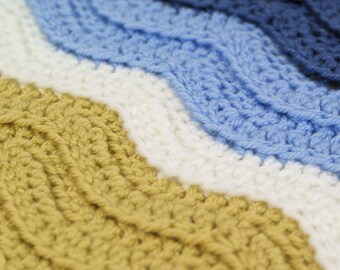 PDF Turtle Beach / Ribbed Ripple blanket CROCHET PATTERN