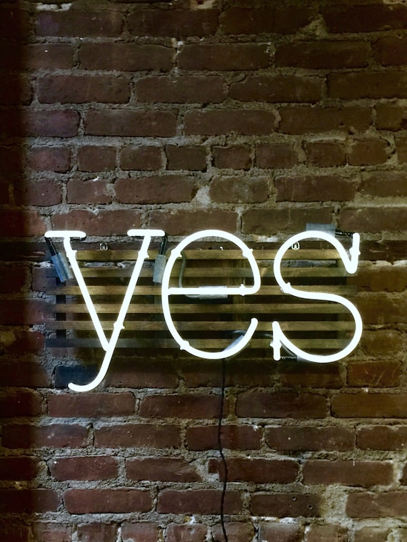 YES Mounted Neon Sign, Ready-made