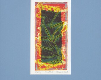 Original abstract collograph print