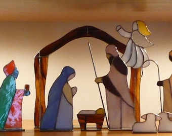 Stained Glass Nativity Set