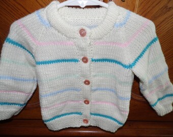 Baby girl size 1 striped cardigan sweater