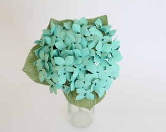 Paper hydrangea bouquet mint bridesmaids bouquet wedding bouquet paper flower bouquet of hydrangea mint hydrangeas mint wedding hydrangea