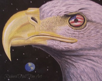 The Eagle Has Landed, 2015, Original Watercolour Painting, Richard Hull Fine Art