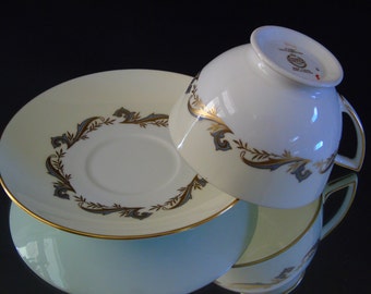One 1 Three Piece Bone China Set Consisting of Flat Tea One 1 Three Piece Bone China Set Consisting of Flat Tea