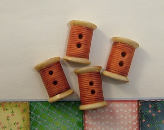 Red Thread Spool Button set of 4