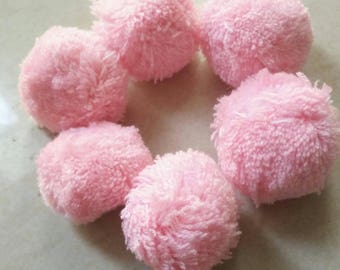 10pcs Handmade Yarn Pom Poms, Baby Pink pompom balls, 1.5 inch | Decor party, wedding, Christmas, home, dress, jewelry | Boho style, gypsy