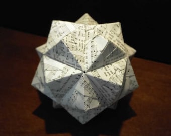 Vintage Hymnals Sheet Music Star Christmas Ornament, Spiritual Religious Musical Gift, Choir Glee Club, Vintage Paper Modular Origami Star