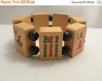 Vintage Chunky Bakelite Mahjong Tile Bracelet