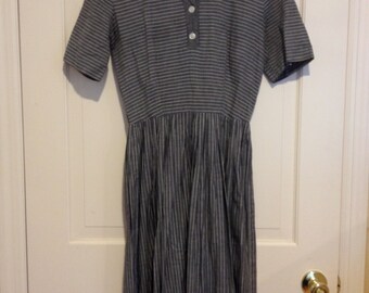 1950s Striped Day Dress