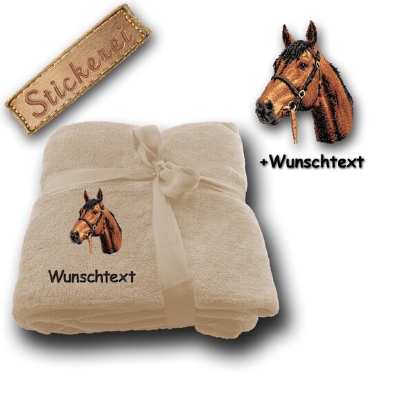 Fluffy Blanket embroidered with HORSE own words