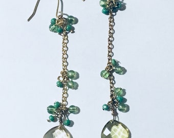 Golden Green Earrings
