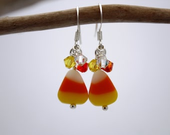 Candy Corn Earrings Halloween Jewelry Candy Corn Jewelry Halloween Earrings Fall Jewelry Autumn Jewelry Holiday Jewelry Autumn Earrings 031