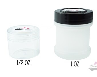 EMPTY Glitter Shaker Jar | Jar for Glitter | Shaker Jar | Empty Jar | 1 oz Plastic Jar | 1 oz Glitter Jar | 1/2 oz jars | 1 oz Jars