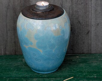 Sale 30% off, ceramic urn for ashes, crystal stoneware pottery urn for human ashes, pet urn, keepsake urn, burial urn, funeral urn, pet urn.