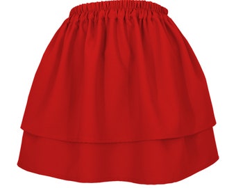 Red two-layer mini skirt poland new
