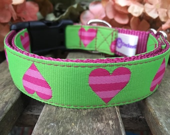 Pink Hearts Dog Collar
