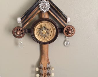 The Healer assemblage art with vintage items and found objects