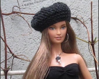 Fashion Doll Beret Hat, Barbie Doll Slouchy Hat, Doll Hat, Barbie Clothing, Hat For Barbie Dolls, Crochet Hat